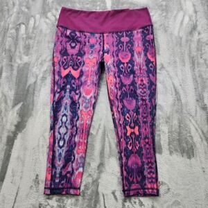Joriki Leggings Womens L Pink Purple Tie Dye Crop Capri Activewear Workout Yoga